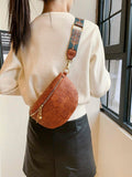 Brown Pressed Floral Pu Crossbody Bag