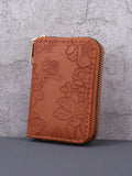 Single Zipper Flower Printed Wallet