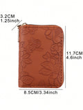 Single Zipper Flower Printed Wallet