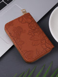 Single Zipper Flower Printed Wallet