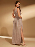 Belle One Shoulder Split Thigh Sequin Dress