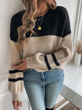 Color Block Drop Shoulder Sweater