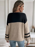 Color Block Drop Shoulder Sweater