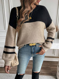 Color Block Drop Shoulder Sweater