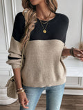 Color Block Drop Shoulder Sweater