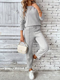 Plain Casual Two-Piece Set