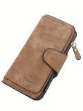 Leather Wallet Retro Matte Zipper