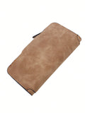 Leather Wallet Retro Matte Zipper