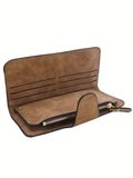 Leather Wallet Retro Matte Zipper