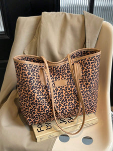 Leopard Color Tote Bag With High Texture