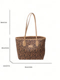 Leopard Color Tote Bag With High Texture