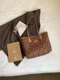 Leopard Color Tote Bag With High Texture