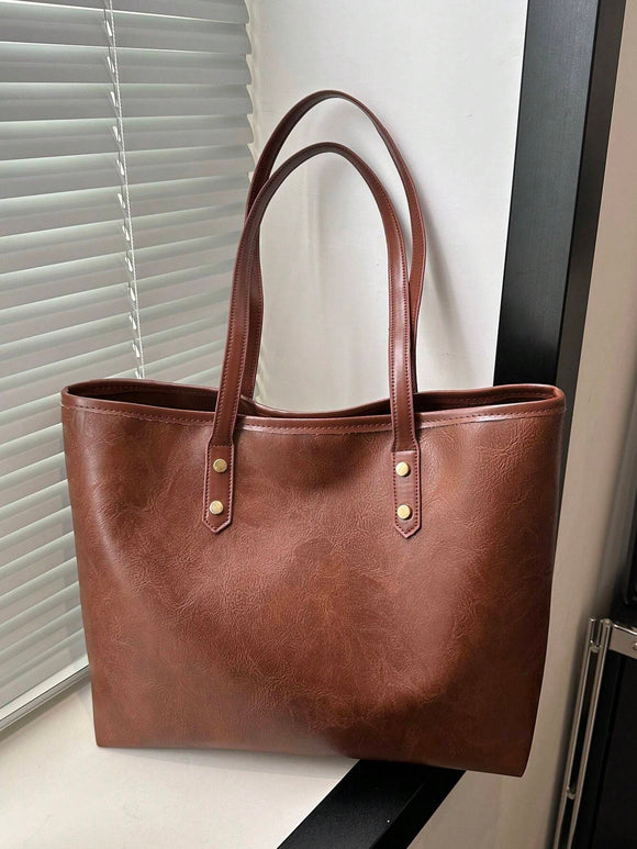 Solid Color Tote Bag With High Texture