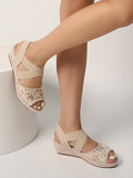 Embroidered Criss Cross Espadrille Sandals