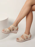 Embroidered Criss Cross Espadrille Sandals