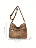 Simple Solid Color Large Capacity Handbag