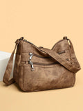 Simple Solid Color Large Capacity Handbag