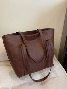 Texture & All-Match Solid Color Tote Bag