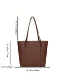 Texture & All-Match Solid Color Tote Bag