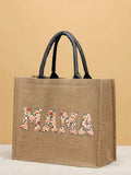 Casual Linen Tote Bag with Print 5