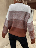 Color Block Drop Shoulder Sweater