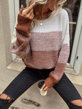 Color Block Drop Shoulder Sweater