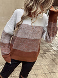 Color Block Drop Shoulder Sweater