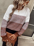 Color Block Drop Shoulder Sweater