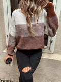 Color Block Drop Shoulder Sweater