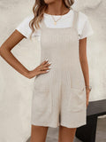 Khaki Dual Pocket Overall Romper Without Tee