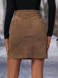 Khaki Women's Split Hem Skirt