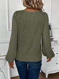 Green V-Neck Long Sleeve T-Shirt