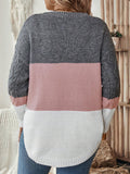 Colorblock Sweater With Crew Neck