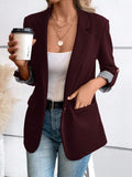 Turn-Down Collar Single Button Casual Blazer Jacket