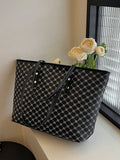 Black Printed Tote Bag With