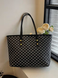 Black Printed Tote Bag With