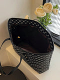 Black Printed Tote Bag With