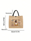 Casual Linen Tote Bag with Print 4