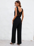 Lace Backless Wide Leg Jumpsuit