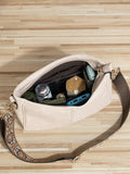 Cream Strap Crossbody Vegan Leather Bag (Copy) (Copy)