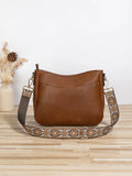 Brown Strap Crossbody Vegan Leather Bag