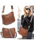 Brown Strap Crossbody Vegan Leather Bag