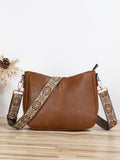 Brown Strap Crossbody Vegan Leather Bag