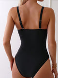 Chicsea Contrast Tape One Piece Swimsuit