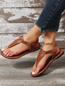 Solid Outdoor Flat Thong Sandals