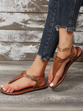 Solid Outdoor Flat Thong Sandals