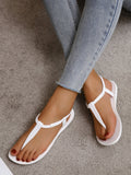 White Comfortable & Soft Flat Sandals