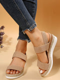 Khaki Slingback Espadrille Wedge Sandals