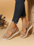 Khaki Slingback Espadrille Wedge Sandals