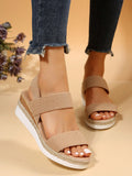 Khaki Slingback Espadrille Wedge Sandals